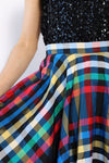 Rainbow Taffeta Circle Skirt S