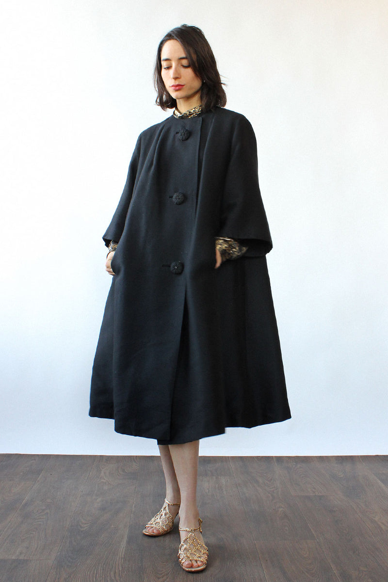 Voluminous Black Swing Jacket XS-M