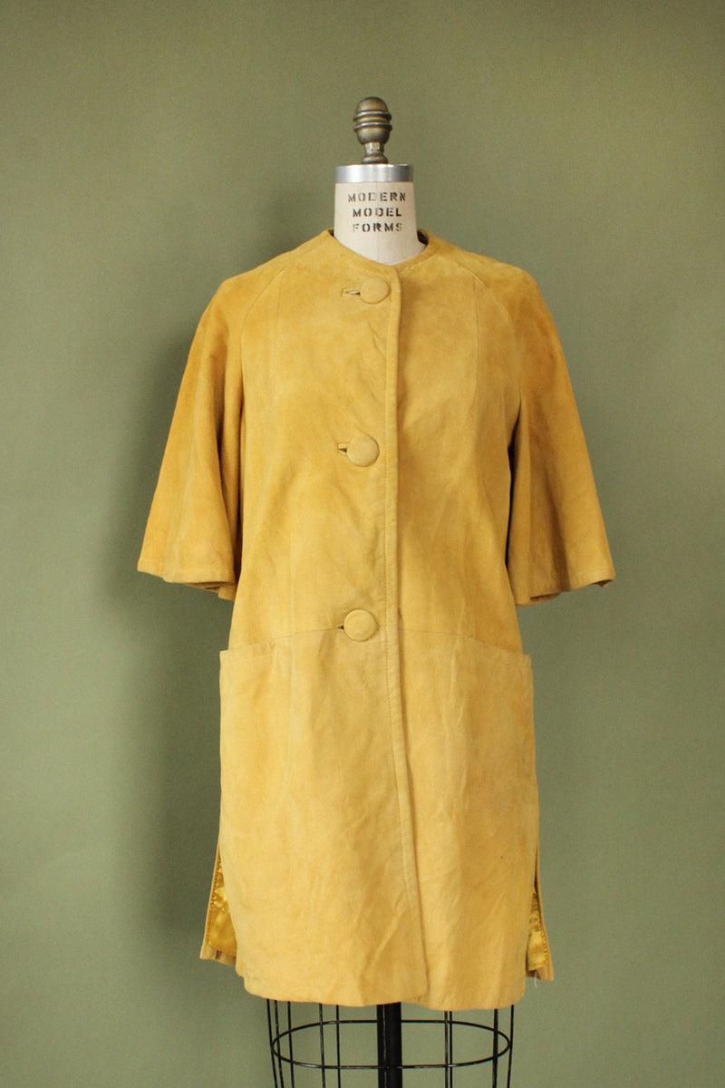 Sixties Suede Crop Sleeve Coat S/M