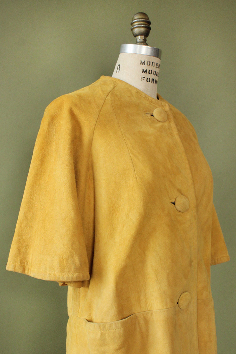 Sixties Suede Crop Sleeve Coat S/M