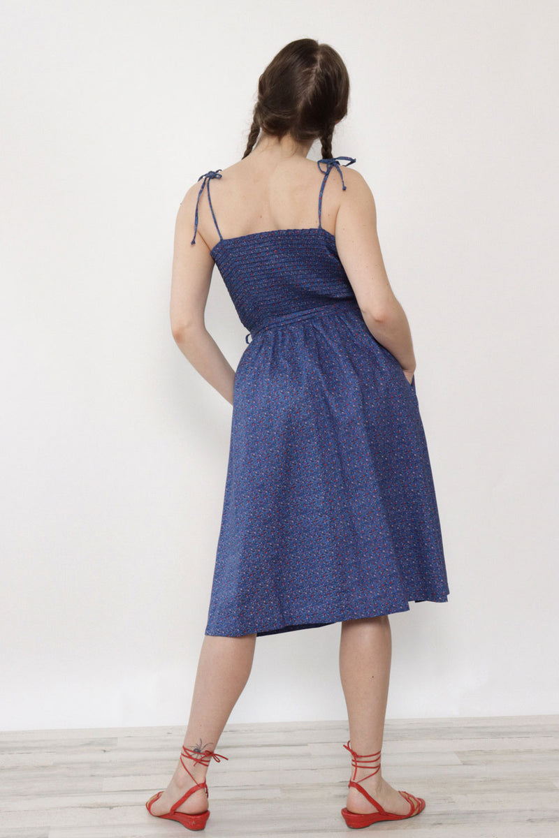 Ditsy Floral Flared Pocket Dress M