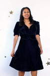 Sapphire Velvet 1930s Dress L