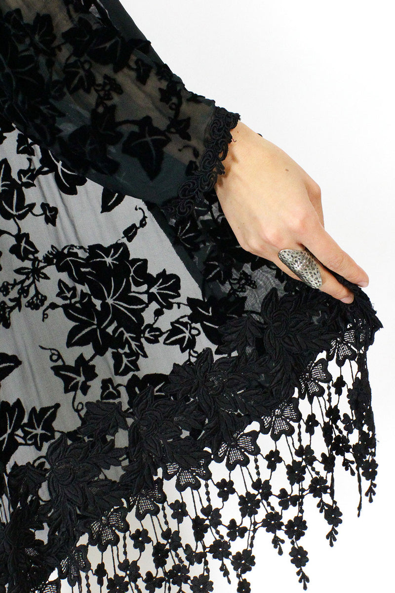 Burnout Velvet Kimono Jacket