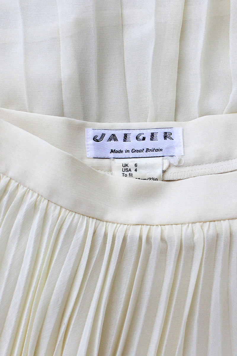 Jaeger Ivory Pleated Skirt XS/S