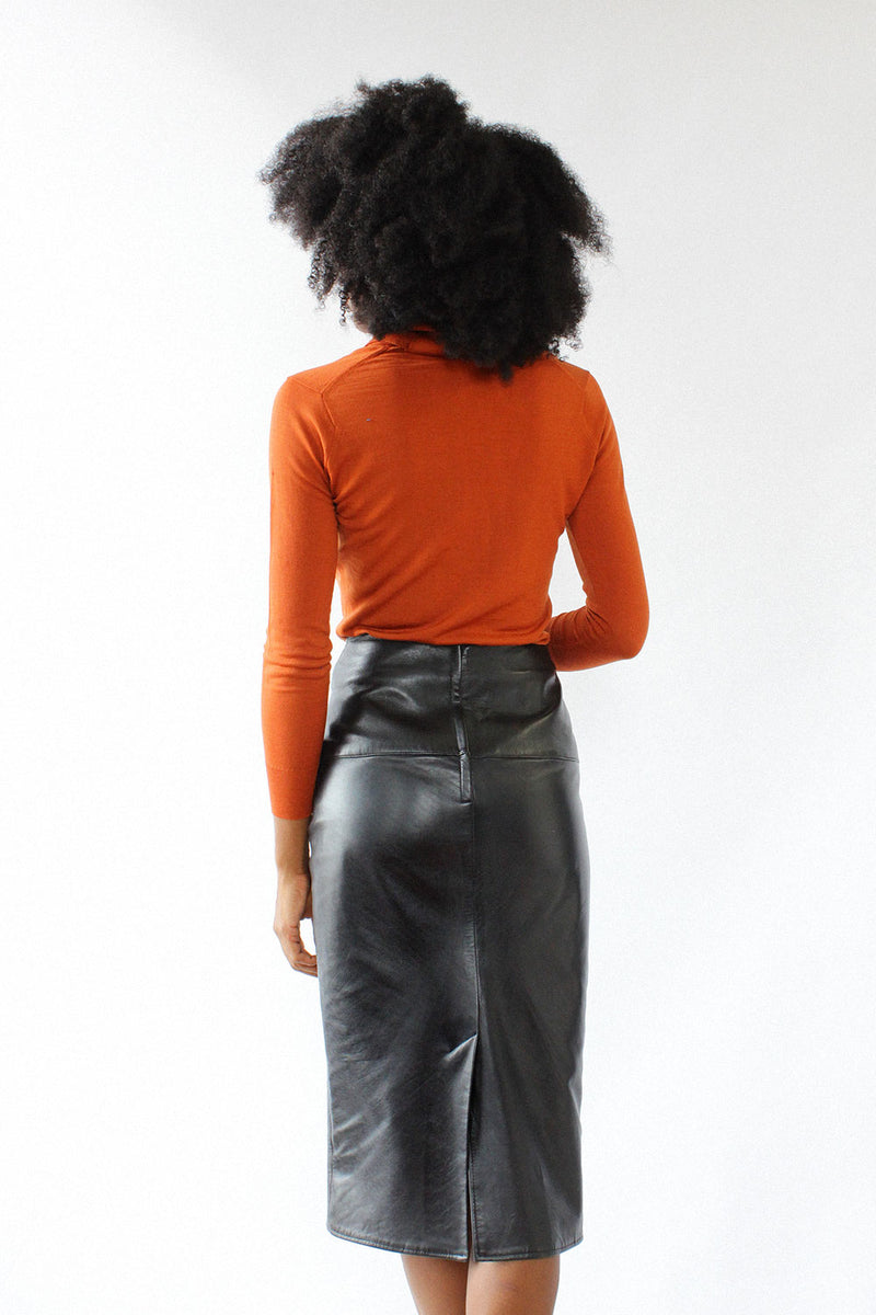 Buttery Leather Pencil Skirt XS