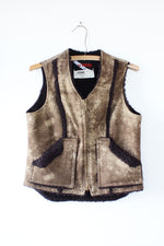 Fitted Faux Shearling Vest S