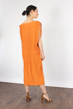 Japanese Orange Pleated Dress M-XL