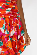 Boomerang Silk Ruffle Cocktail Dress XS