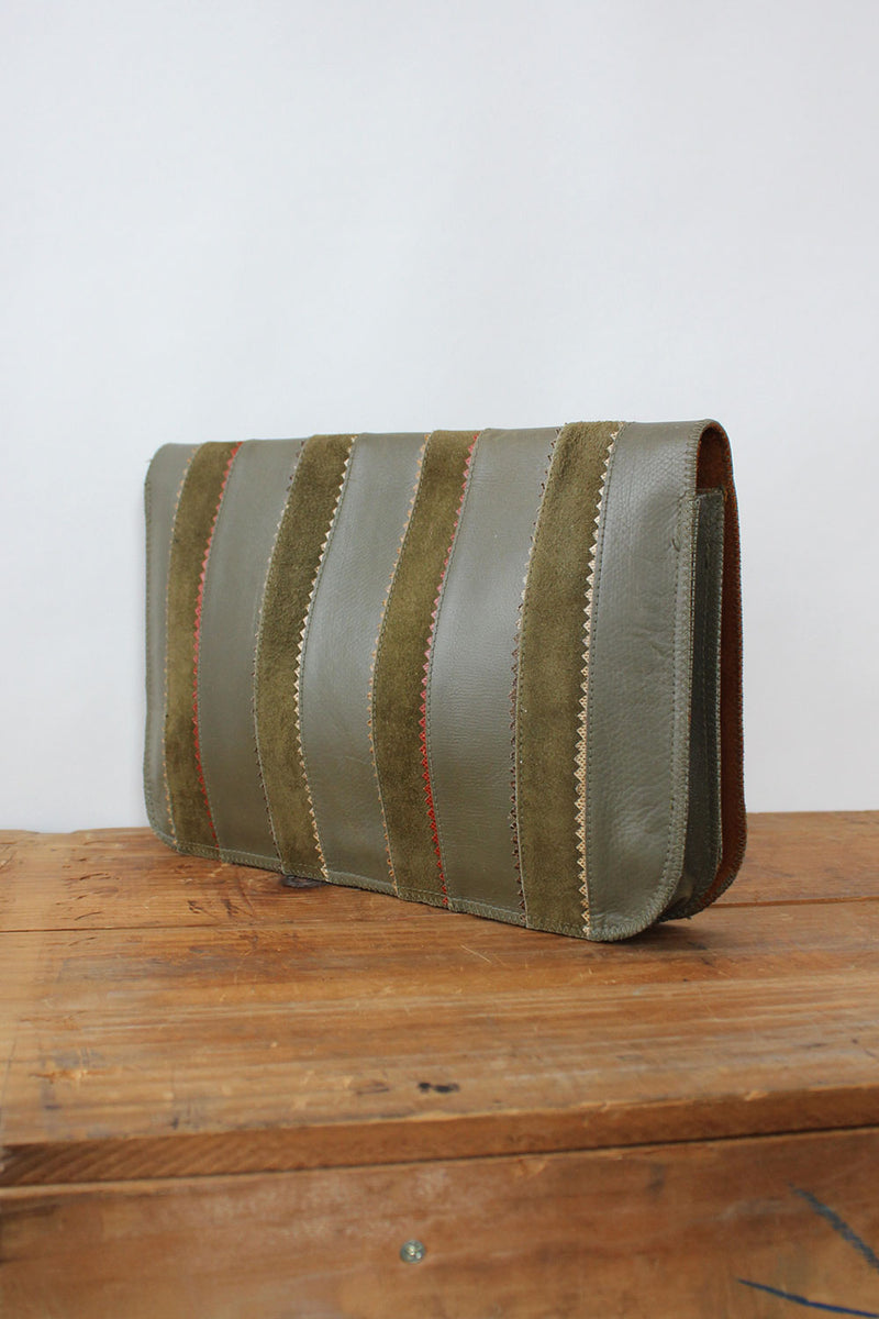Olive Textural Clutch