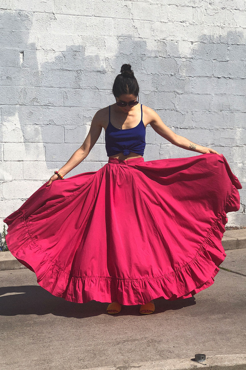 Magenta Cancan Maxi Skirt