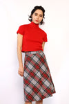 Tartan A-line Flare Skirt XS