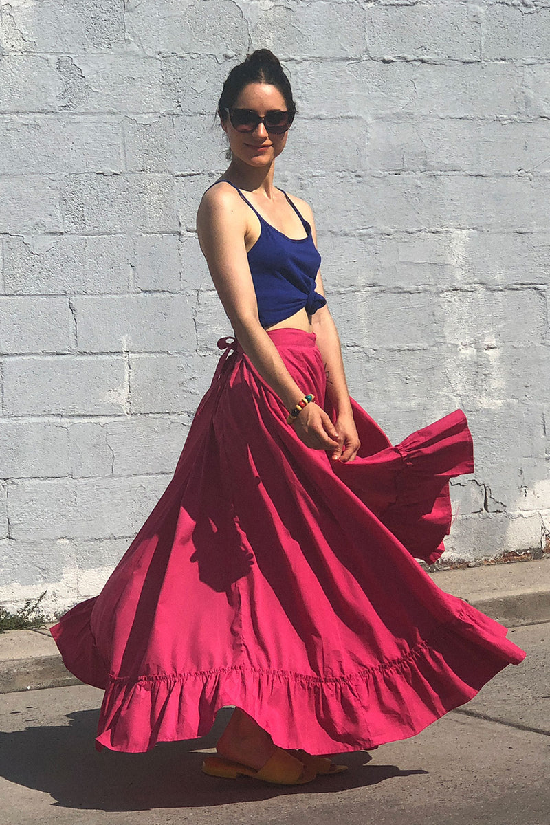 Magenta Cancan Maxi Skirt