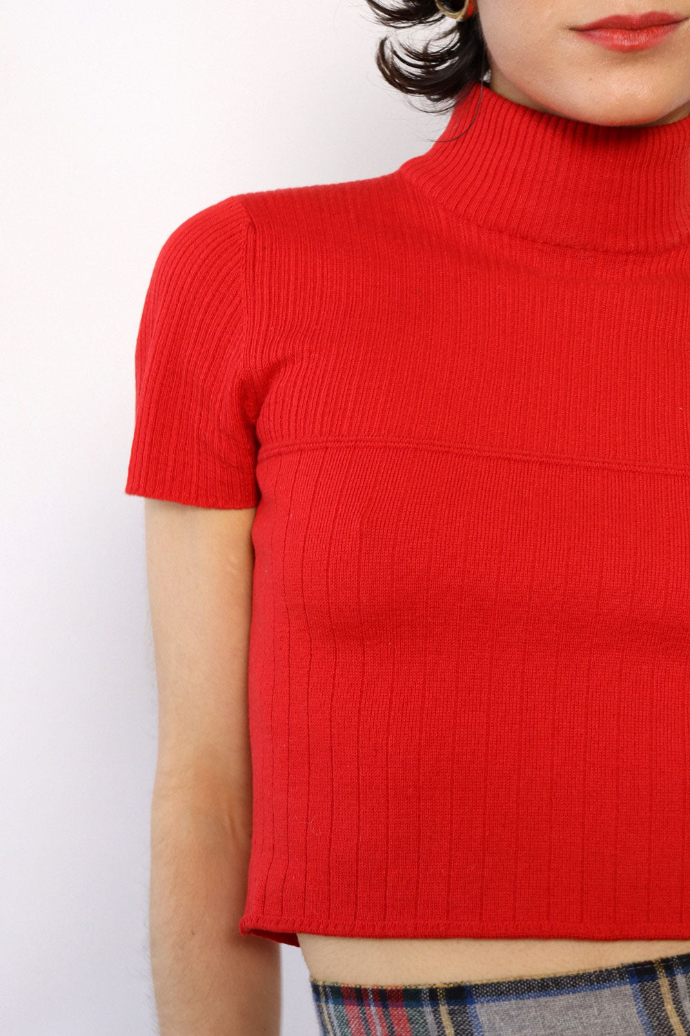 Cherry Red Cropped Knit XS/S
