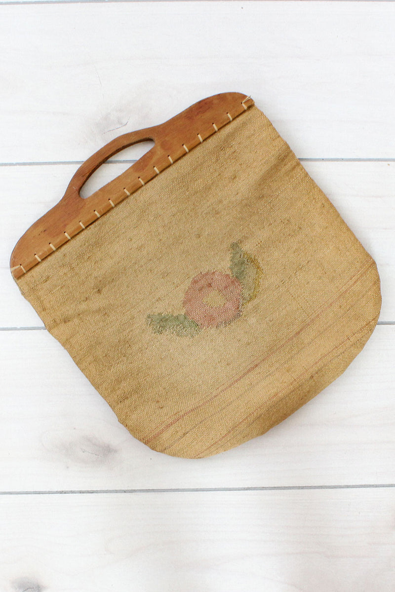 Wood Frame Feed Sack Purse