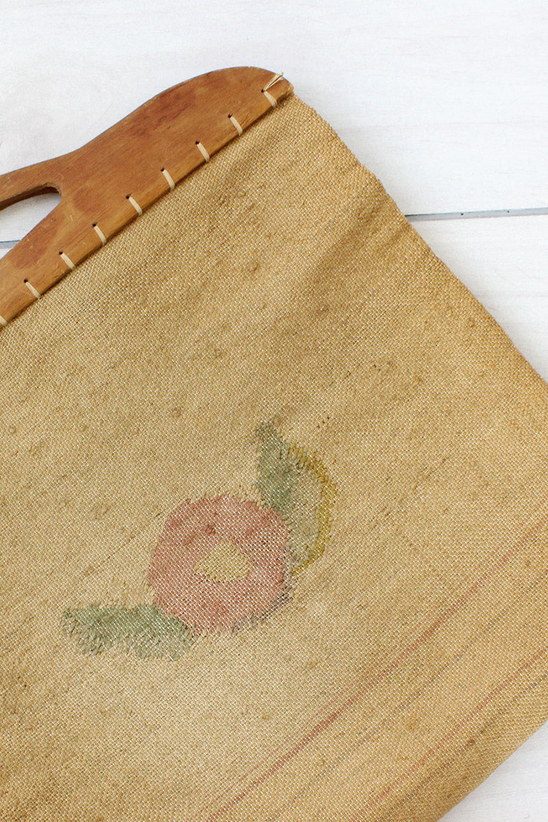 Wood Frame Feed Sack Purse