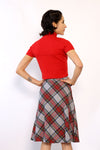 Tartan A-line Flare Skirt XS