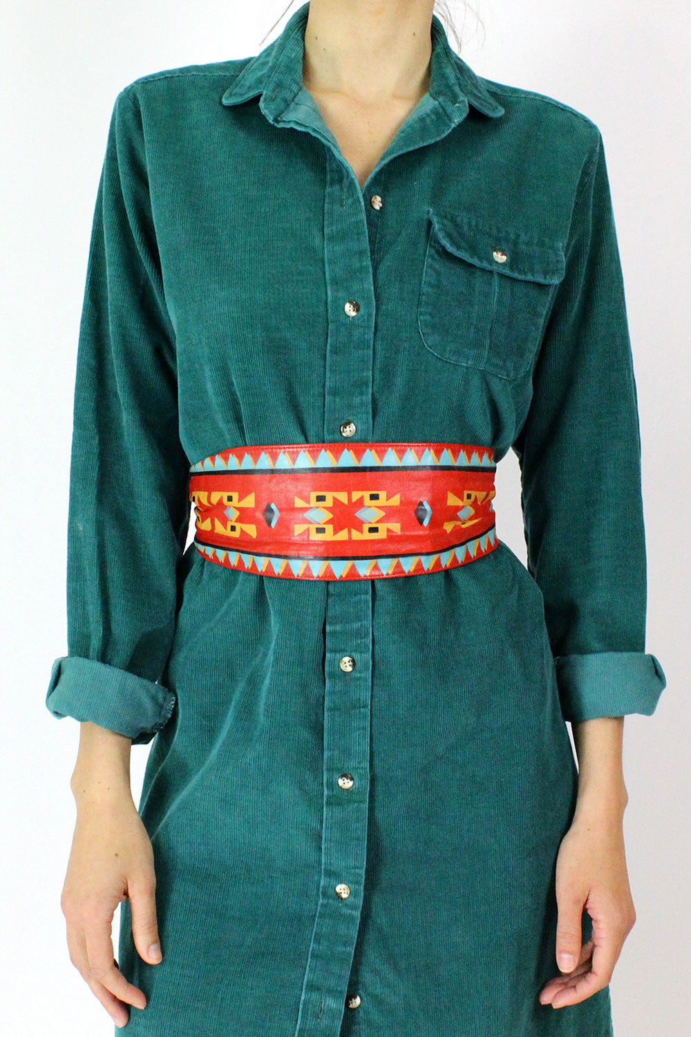 Painted Aztec Cinch Belt