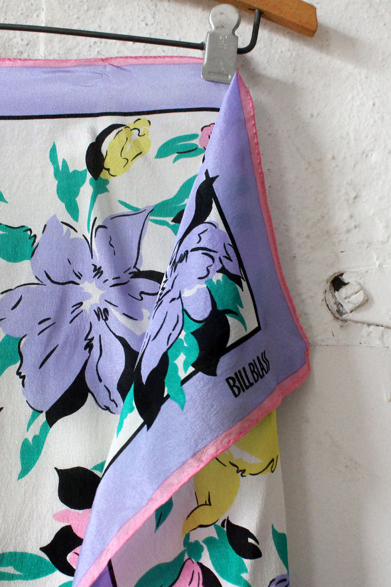 Bill Blass Silk Floral Scarf