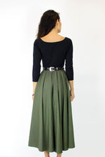 Black & Olive Midi Dress S/M