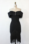Kelly Smocked Fringe Pleat Dress S-L