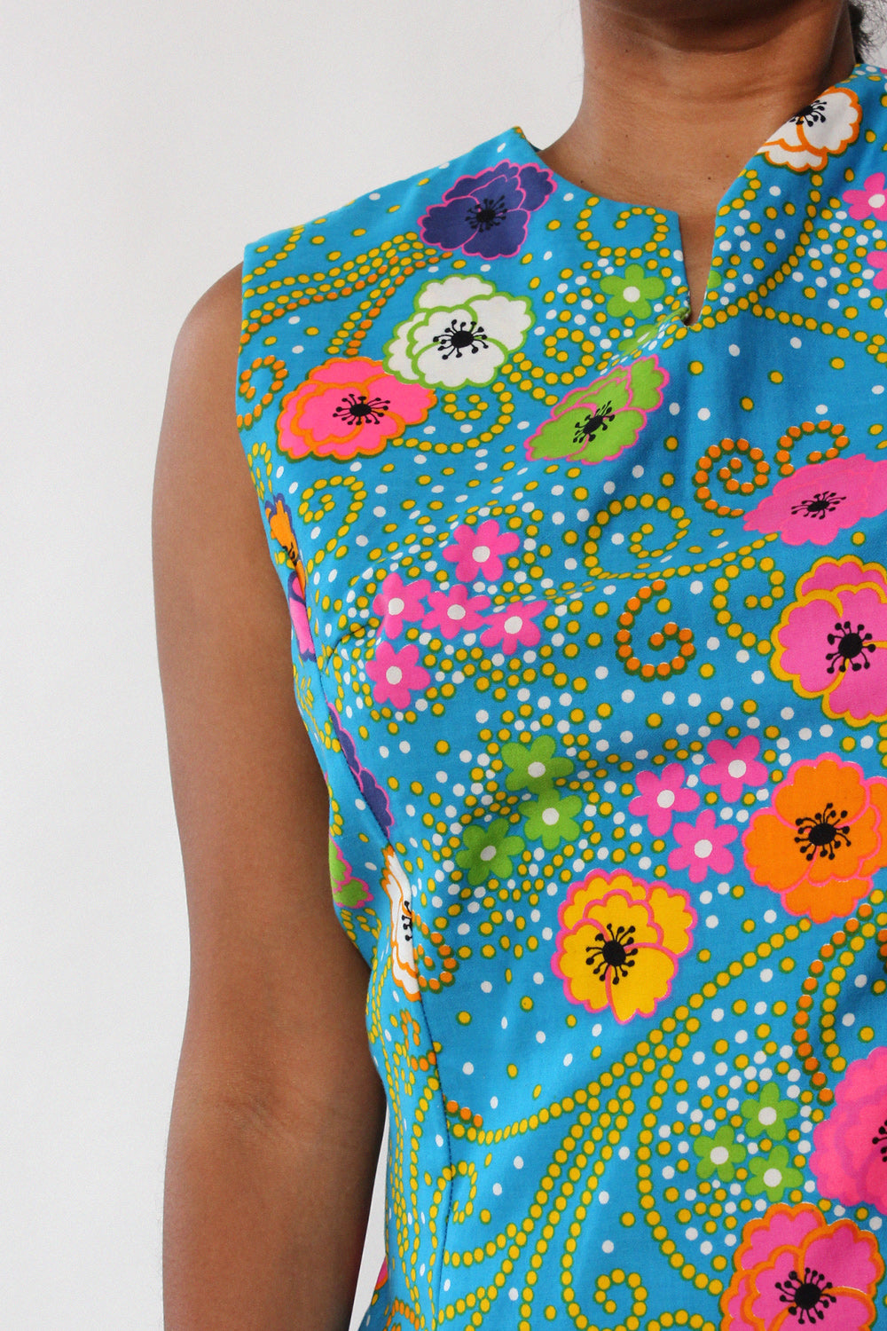 Electric Floral Cotton Shift L