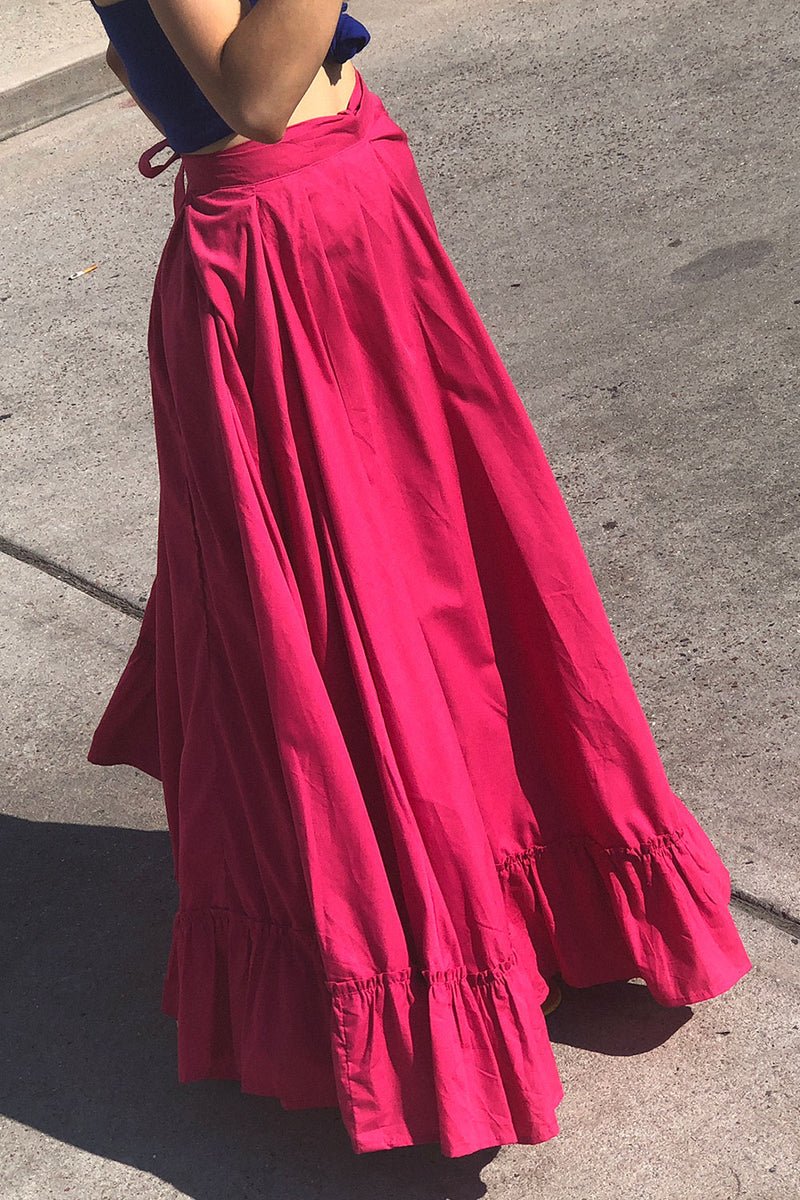 Magenta Cancan Maxi Skirt