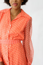 Sangria Dot 70s Maxi Dress M