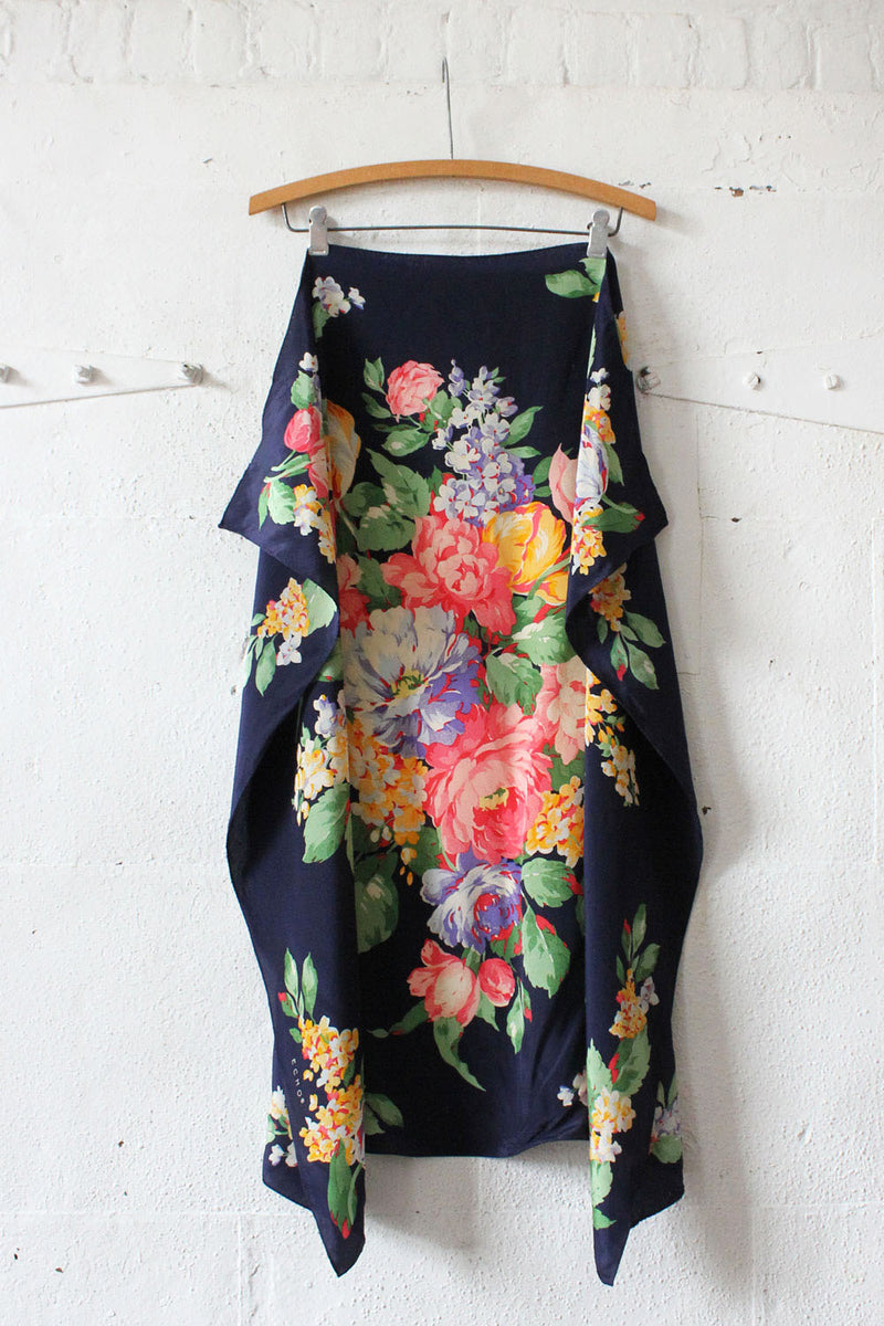 Rich Floral Silk Scarf