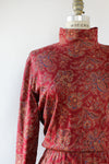 Wine Knit Paisley Dress S/M