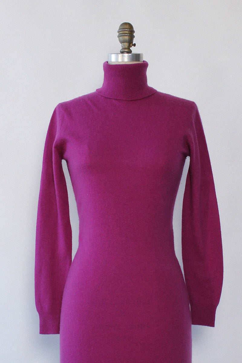 Grape Cashmere Turtleneck Dress XS/S