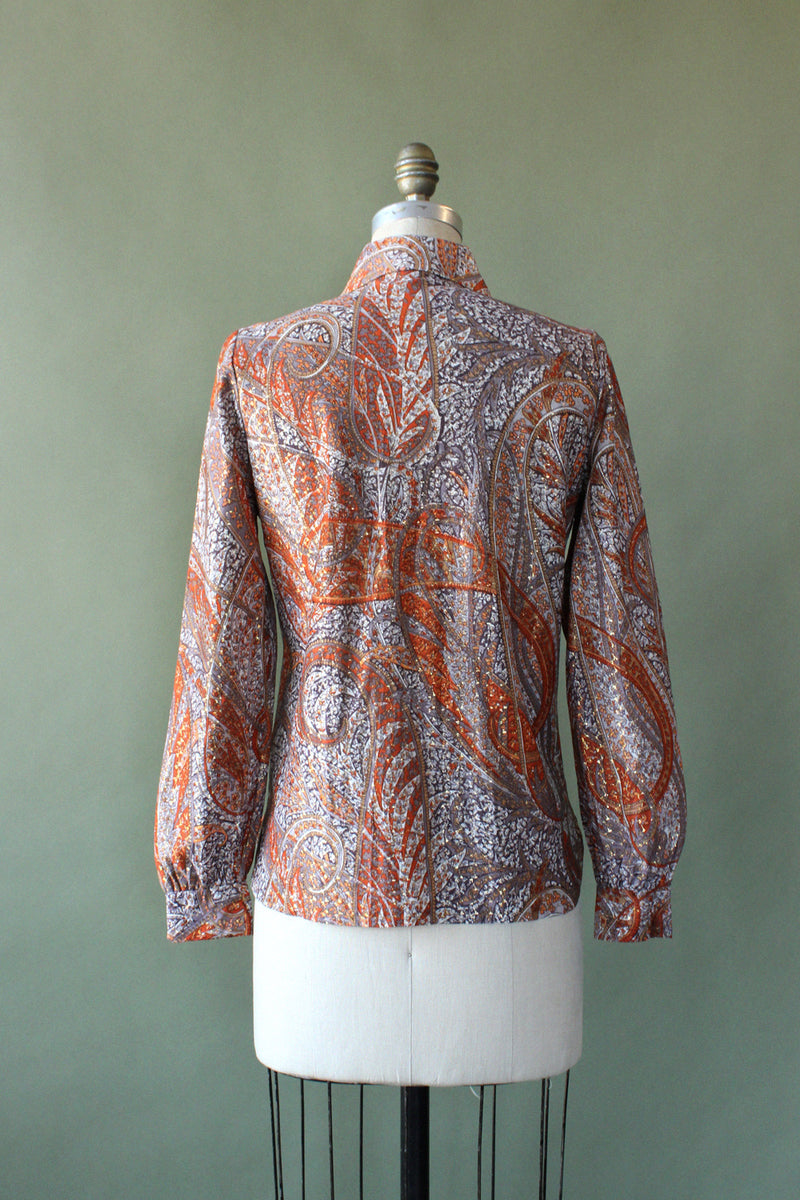 Metallic Paisley Button Down S