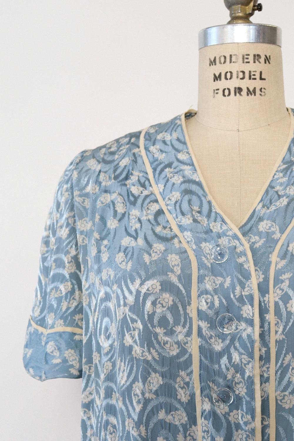 Cornflower Floral 1940s Top M-M/L