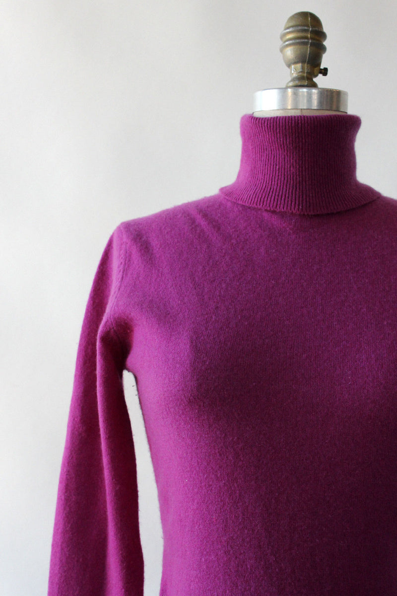 Grape Cashmere Turtleneck Dress XS/S
