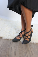 Donna Satin Lace-Up Heels 9