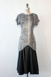 Silver Snakeskin Fishtail Dress M