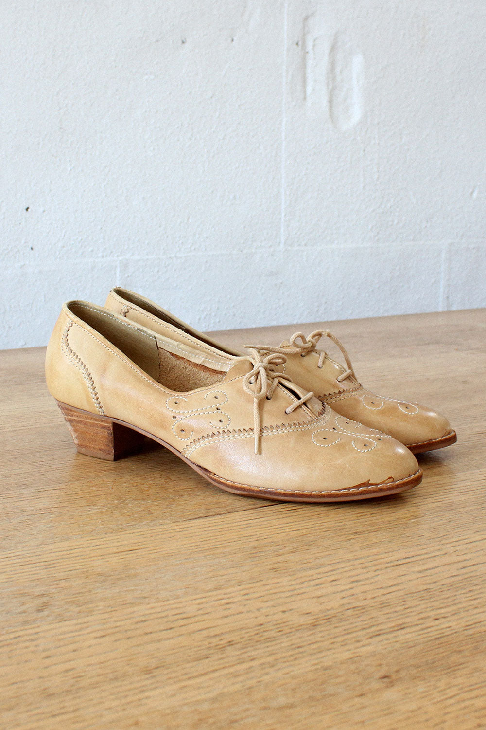 Blonde Heeled Oxfords 8