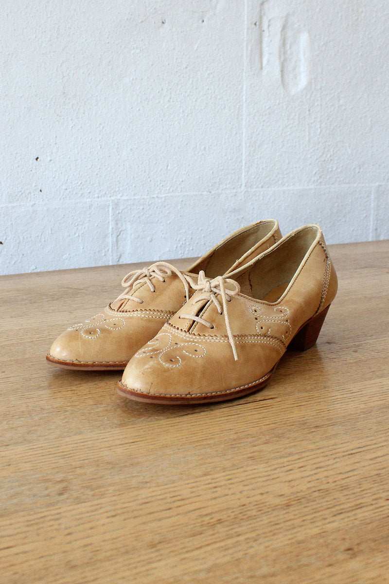 Blonde Heeled Oxfords 8