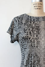 Silver Snakeskin Fishtail Dress M