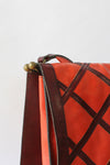 Brick Lattice Leather Satchel