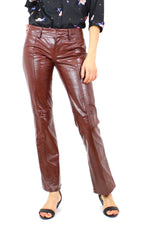 Burgundy leather jeans 2