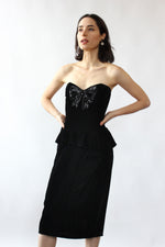 Gunne Sax Sequin Bow Velvet Dress XS