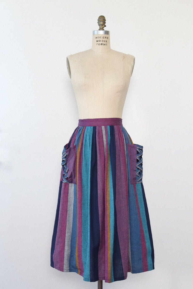 Berry Stripe Pocket Skirt S