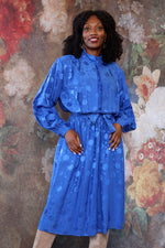 Sapphire Blue Silk Dress M