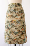 Marbled Silk Print Skirt S/M