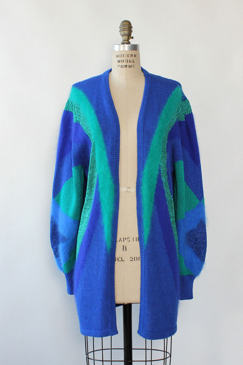 Cobalt Teal Angora Mix Cardigan S-L