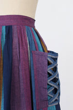 Berry Stripe Pocket Skirt S