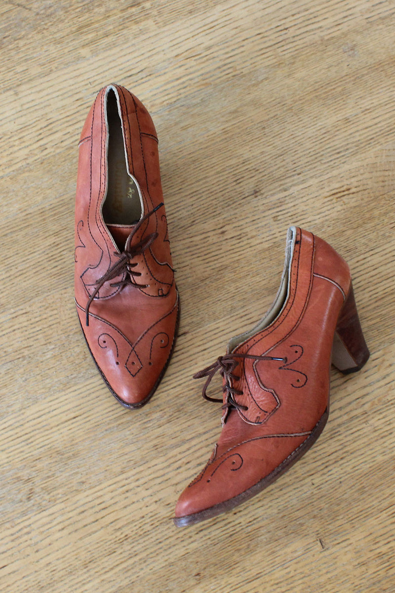 Pumpkin Spice Heeled Brogues 10