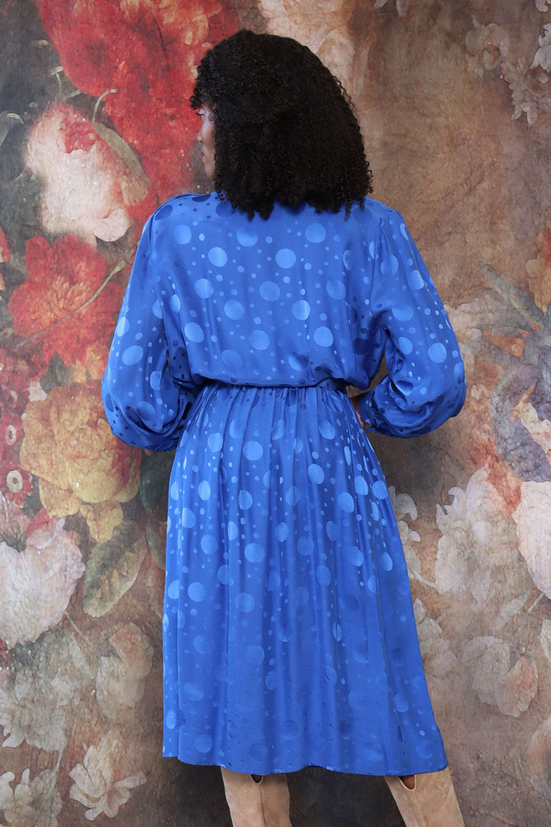 Sapphire Blue Silk Dress M