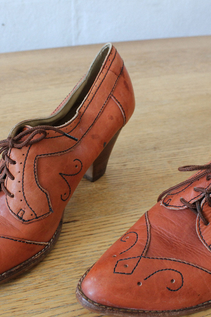 Pumpkin Spice Heeled Brogues 10