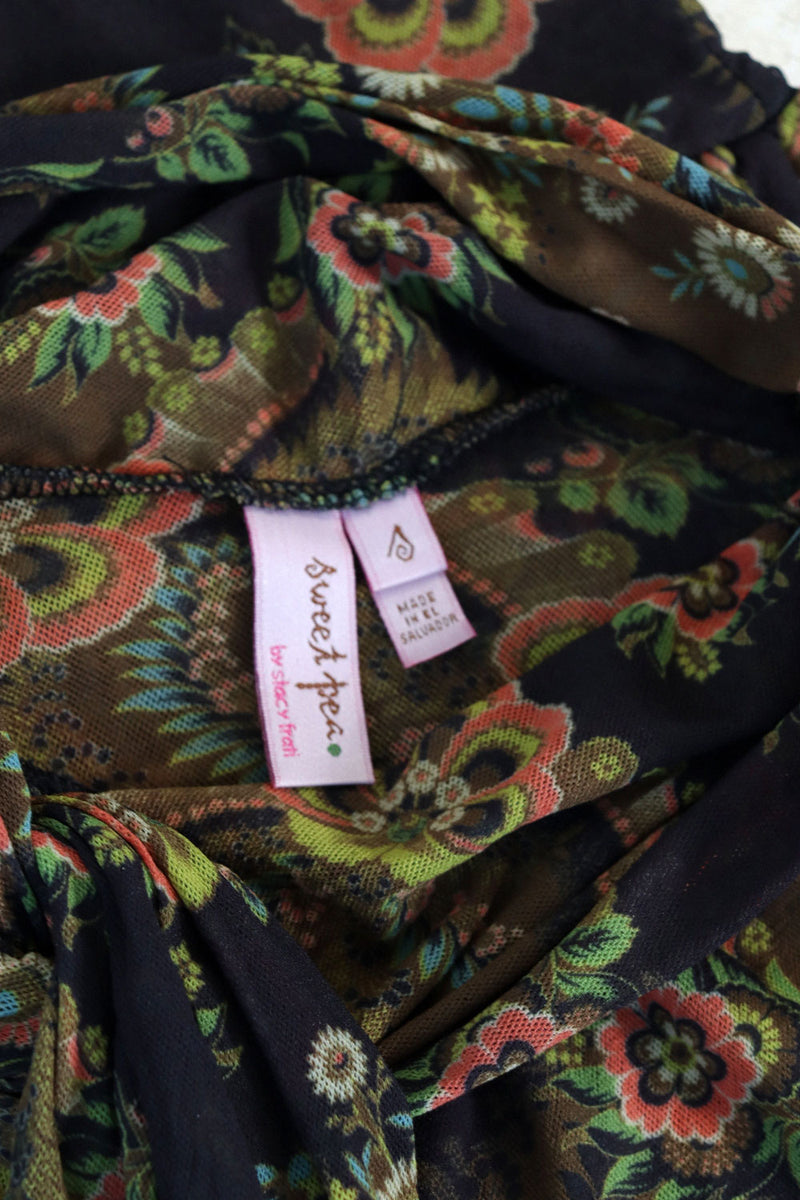 Sweet Pea Printed Mesh Top XS/S